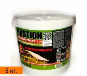 Огнебиозащита концентрат зеленый BASTION 5 кг.